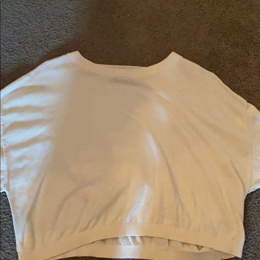 Cropped white sweater